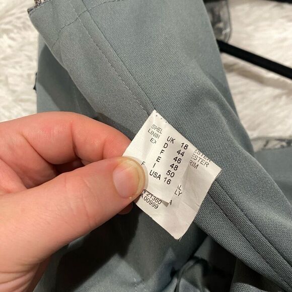 NEW MGNY by Mori Lee Embellished Bodice Cap Sleeve Maxi Dress Gown in Steel Gray - Picture 11 of 13